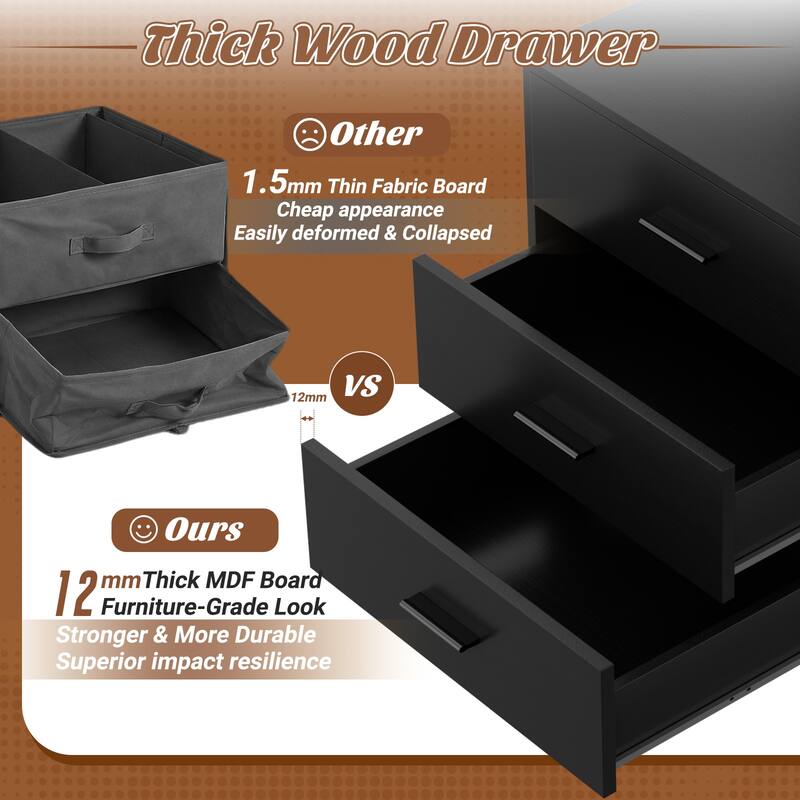 1/ 2 Pack Dressers with 6 Storage Drawers, Closet Organizers for Bedroom and Walk-in Closet