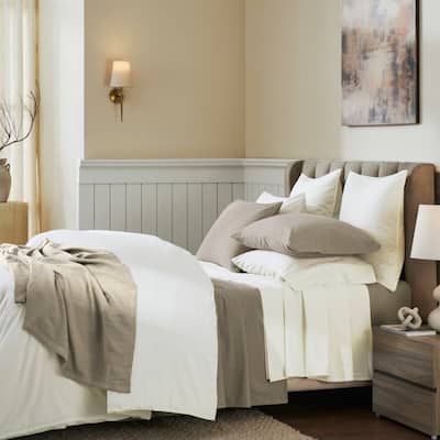 Blue Nile Mills Vintage Washed Cotton Percale Deep Pocket Sheet Set