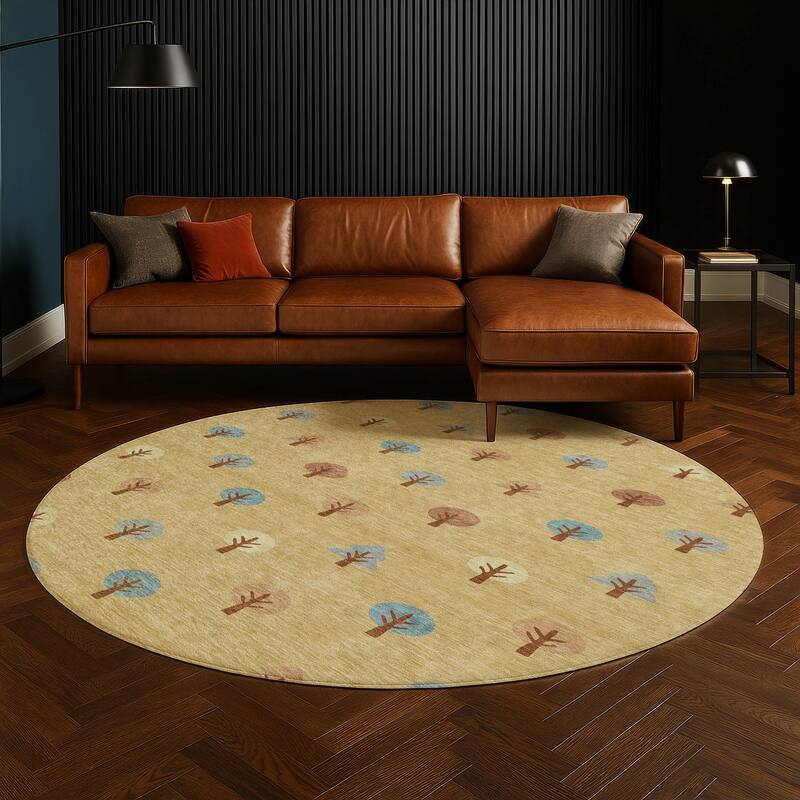 Machine Washable Indoor/ Outdoor Modern Mulvane Chantille Rug