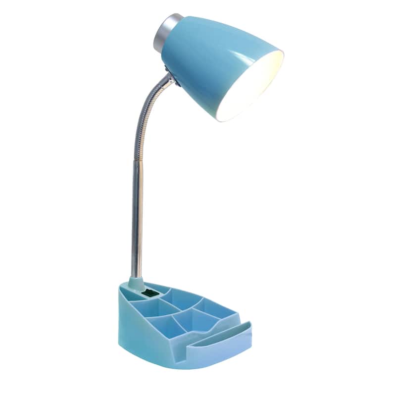 Gooseneck Organizer Desk Lamp with iPad Stand - 18.5" - Blue