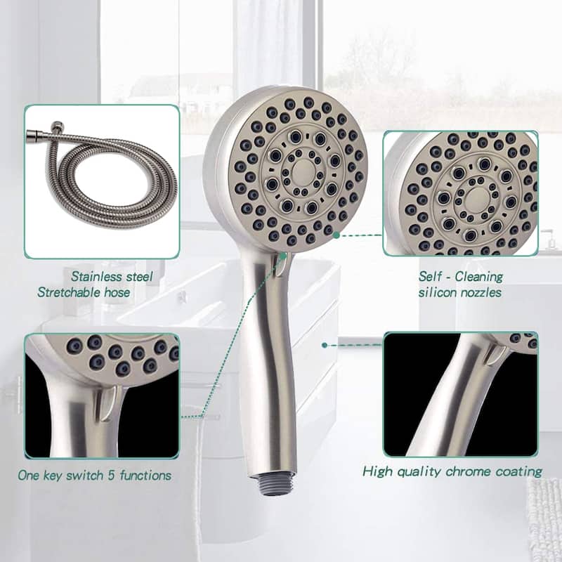 High Pressure Handheld Shower Head, Luxury Settings Shower Head with Massage and Mist Spray