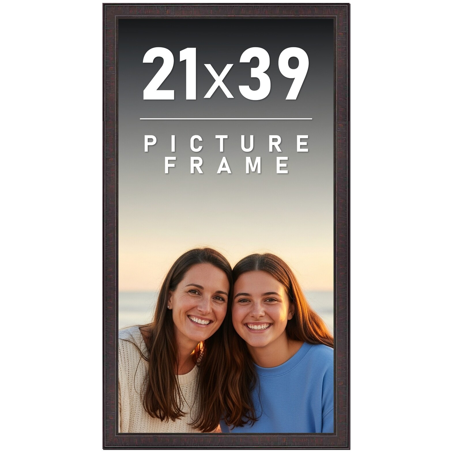 21x39 Frame Brown Solid Wood Picture Frame - Complete Modern Photo