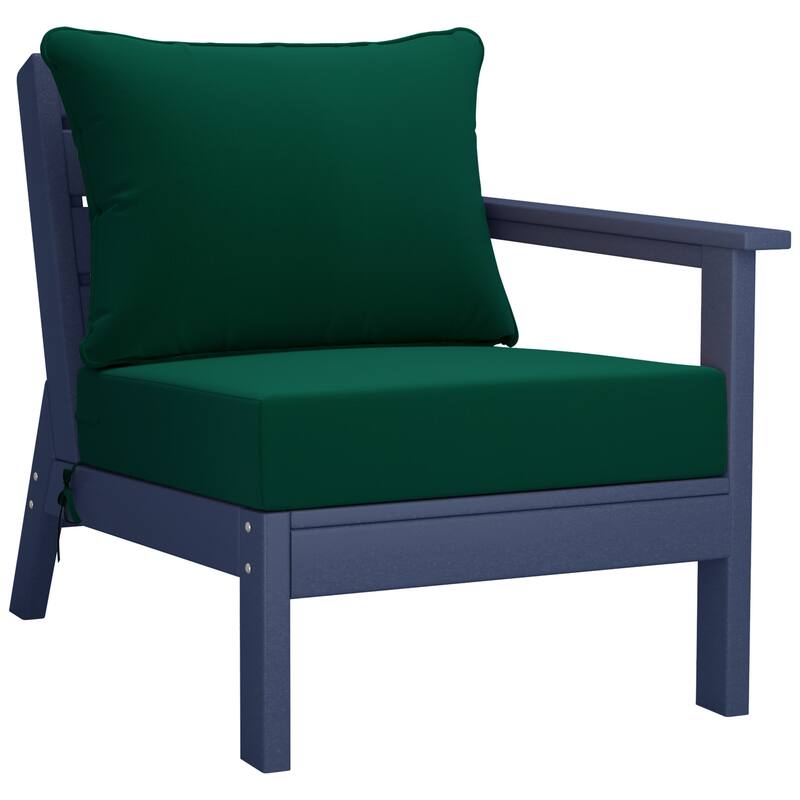 Birchwood All Weather HDPE Outdoor Patio Navy Blue Deep Seating Conversation Set (6-Piece Set)