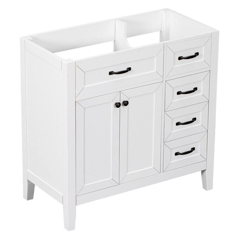 36" Bathroom Vanity without Sink, Cabinet Base Only, Bathroom Cabinet with Drawers, Solid Frame and MDF Board