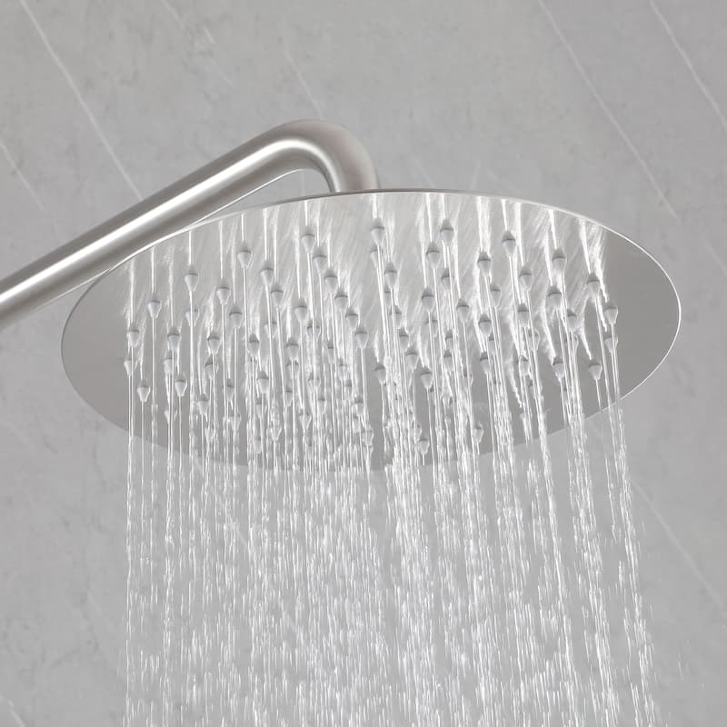 51"H 3-Function 304 Stainless Steel Wall-Mounted Outdoor Shower System