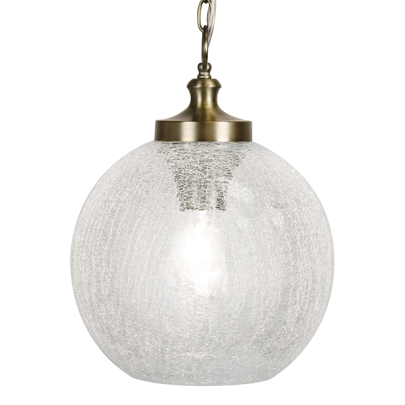 Globe 11" Clear Crackle Pendant Lamp