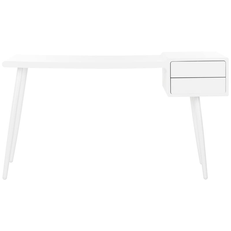 SAFAVIEH Natalia Mid Century Scandinavian White Two Drawer Desk