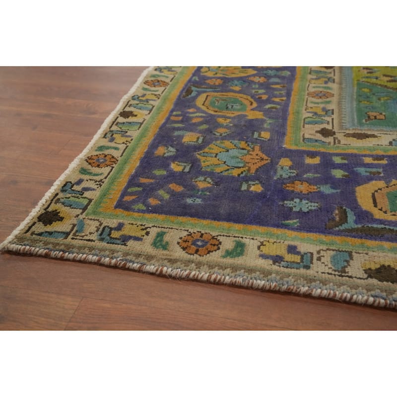 Hand Knotted Oriental 100% Wool Carpet Traditional Floral Oranges & Rust Tabriz Area Rug - 10' 9'' X 7' 8''