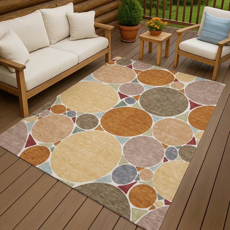 Machine Washable Indoor/ Outdoor Contemporary Rowan Chantille Rug
