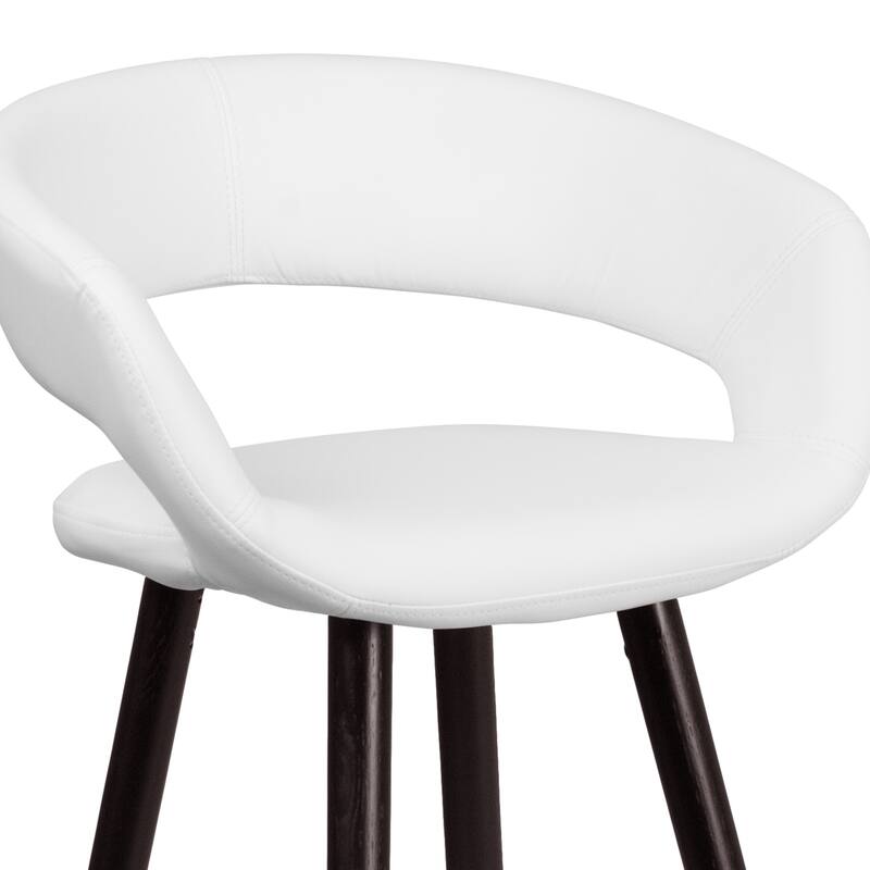 Contemporary Rounded Back Counter Height Stool with Wood Frame - 22"W x 19"D x 33.25"H