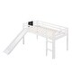 preview thumbnail 3 of 5, Twin size Loft Bed Wood Bed with Slide, Stair and Chalkboard,White