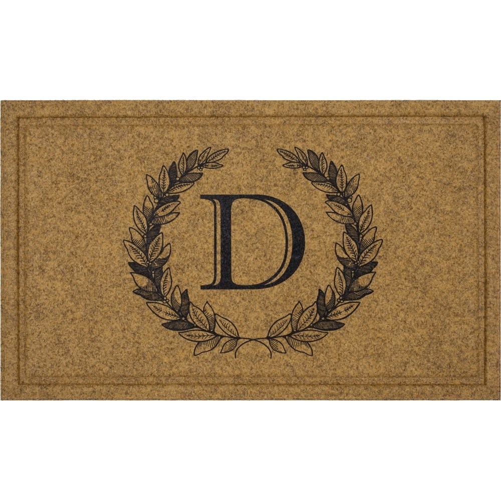 Mohawk Home Monogram Initial Faux Coir All Weather Recycled Rubber Door Mat