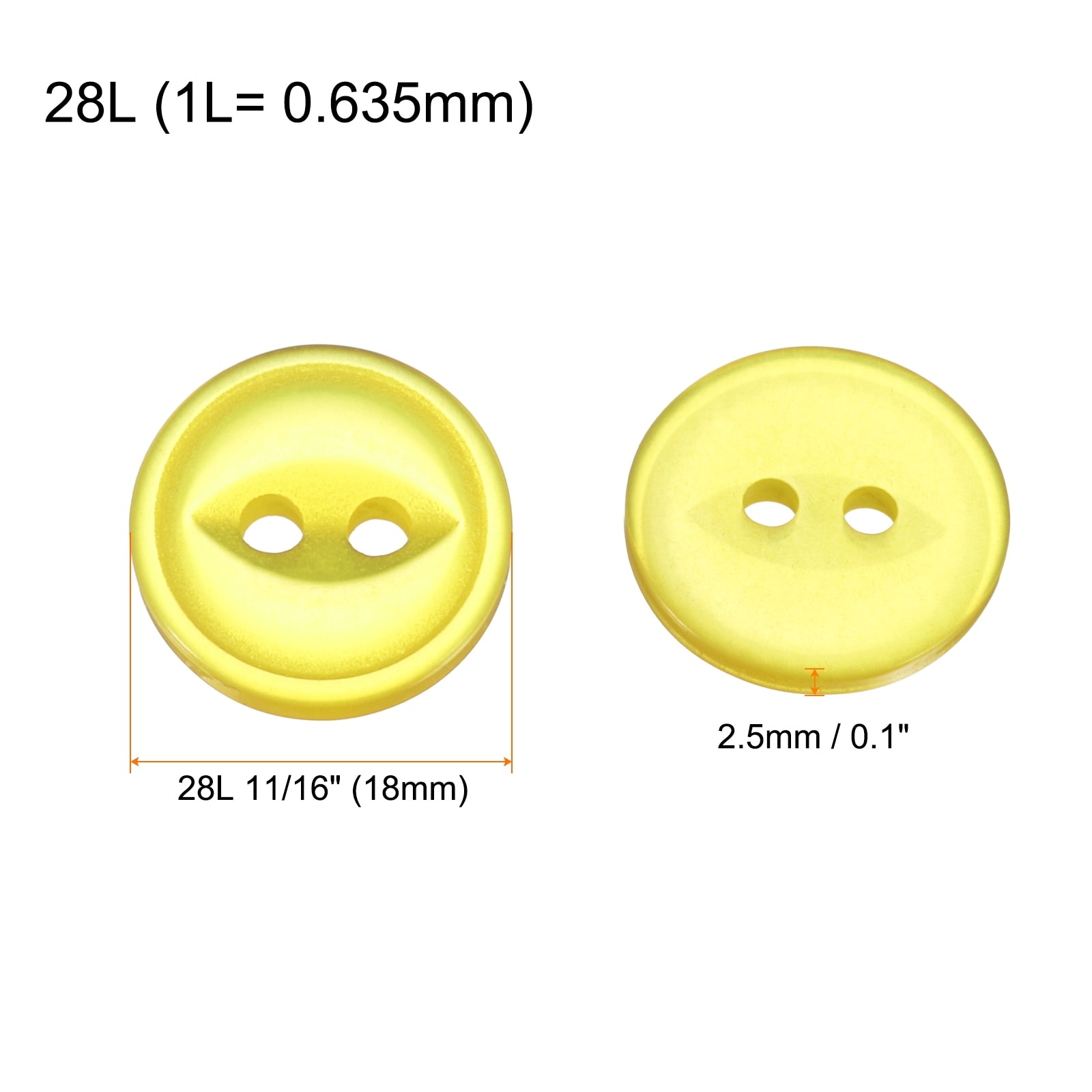 Round Sewing Buttons Resin 2-Hole Fish Eye Craft Replacement Button for Craft Pants Dress Skirt Clothing Buttons