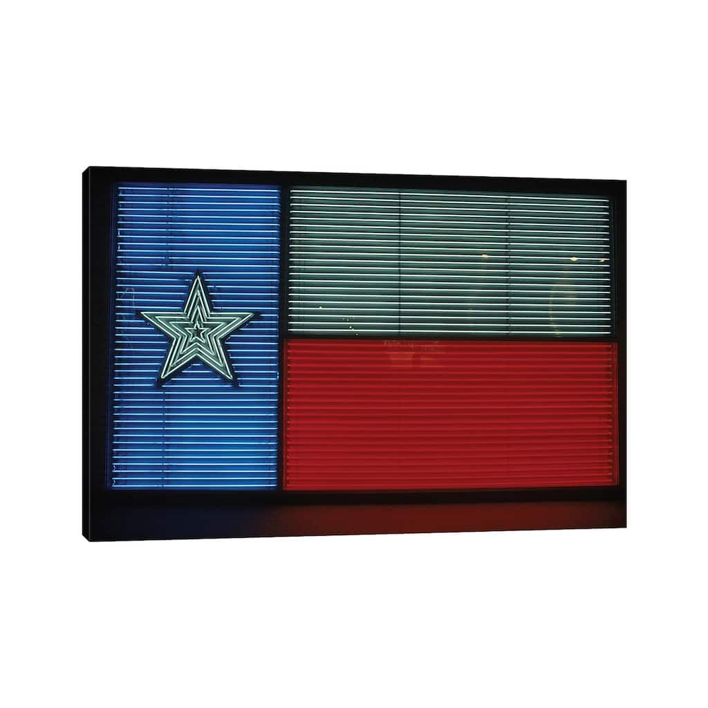 iCanvas "1990s Texas State Flag In Neon Sign Lights" by Vintage Images Canvas Print