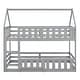 preview thumbnail 7 of 34, Artsy and Safety Twin over Twin House-Shaped Design Bunk Bed with Fence and Door, Grey, Sturdy Construction and Playful Space