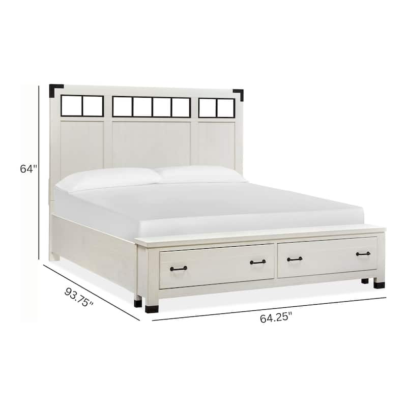 Magnussen Home Harper Springs Silo White Queen Panel Storage Bed