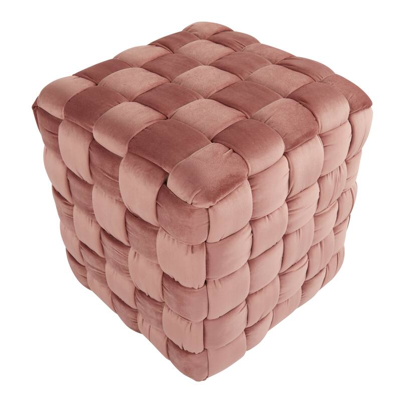 Tray Contemporary Storage Ottoman with Matching Stool in Fabric and Wood Legs by LumiSource