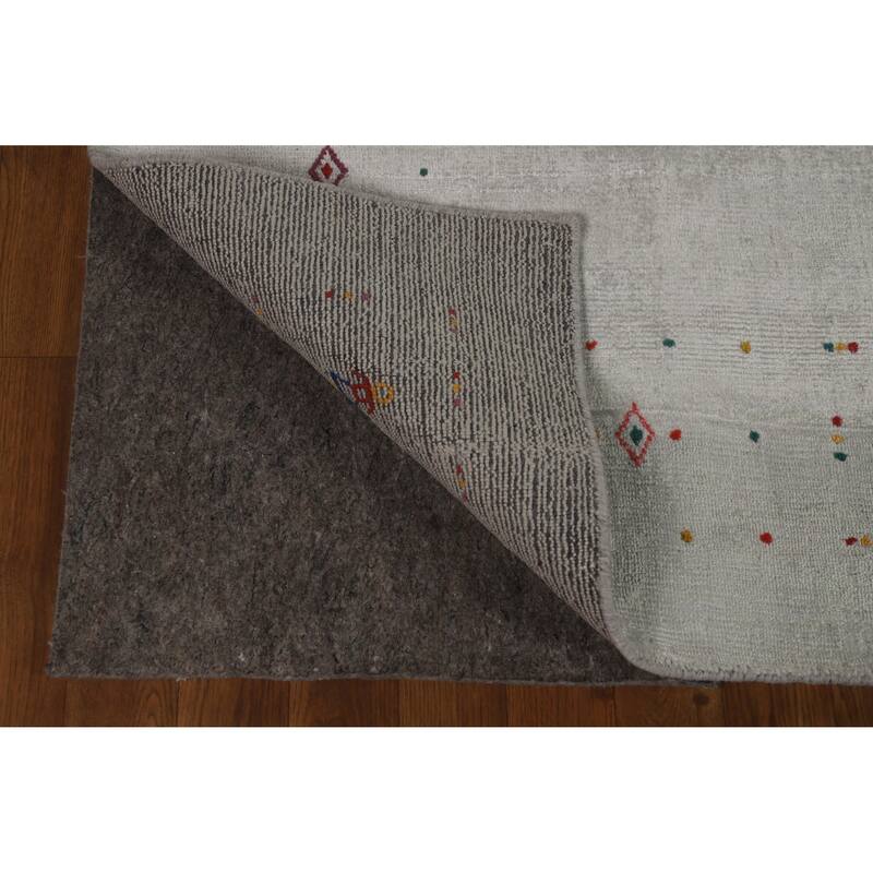 Hand Knotted Oriental 100% Wool Carpet Tribal Tribal Green Gabbeh Area Rug - 8' 1'' X 4' 10''