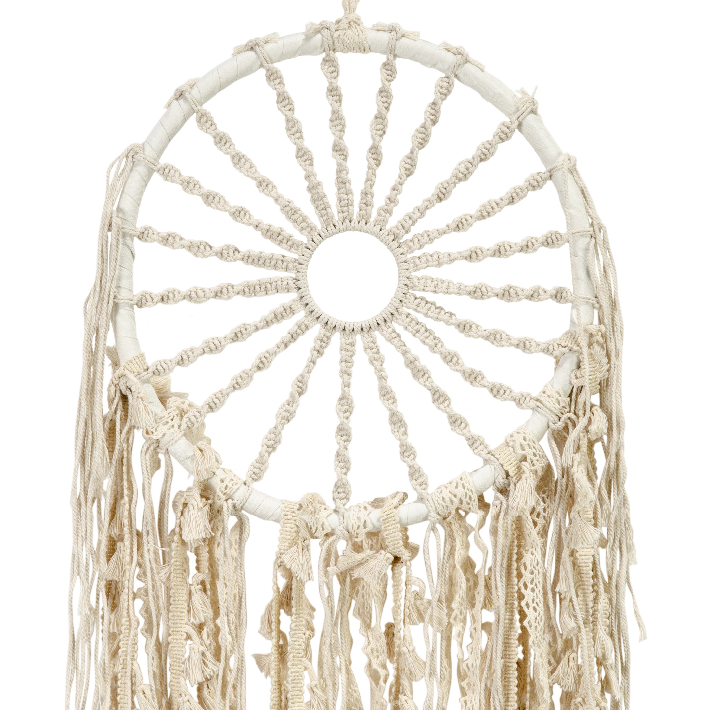 Shop Macrame Hoop W Braided Sun 29 Wall Hanging Overstock