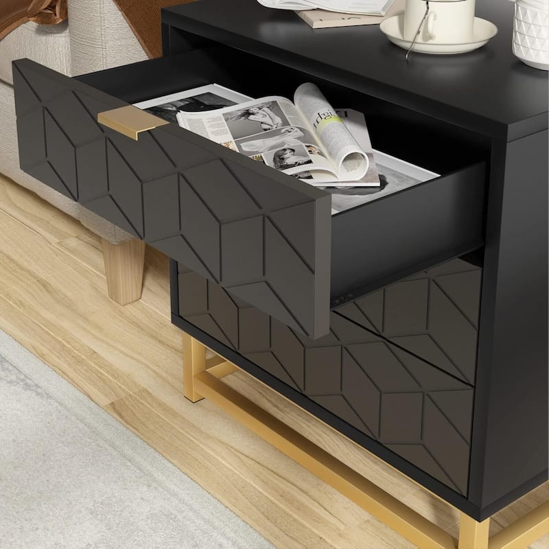Modern 3 Drawer Dresser Nightstand for Closet, Bedroom
