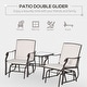 preview thumbnail 14 of 26, Outsunny 3-pc. Outdoor Sling Fabric Gliding Rocker Chairs w/ Table