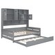 preview thumbnail 17 of 21, Wooden Full Size Daybed with Twin Size Trundle and All-in-One Cabinet
