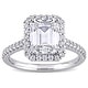preview thumbnail 2 of 5, Miadora 2 7/8ct DEW Emerald-cut Moissanite Halo Engagement Ring in 10k White Gold