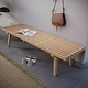 preview thumbnail 17 of 60, Solid Wood Entryway Bench Rubberwood Platform Vanity Bench with Slatted Design for Living Room & Bedroom Furniture