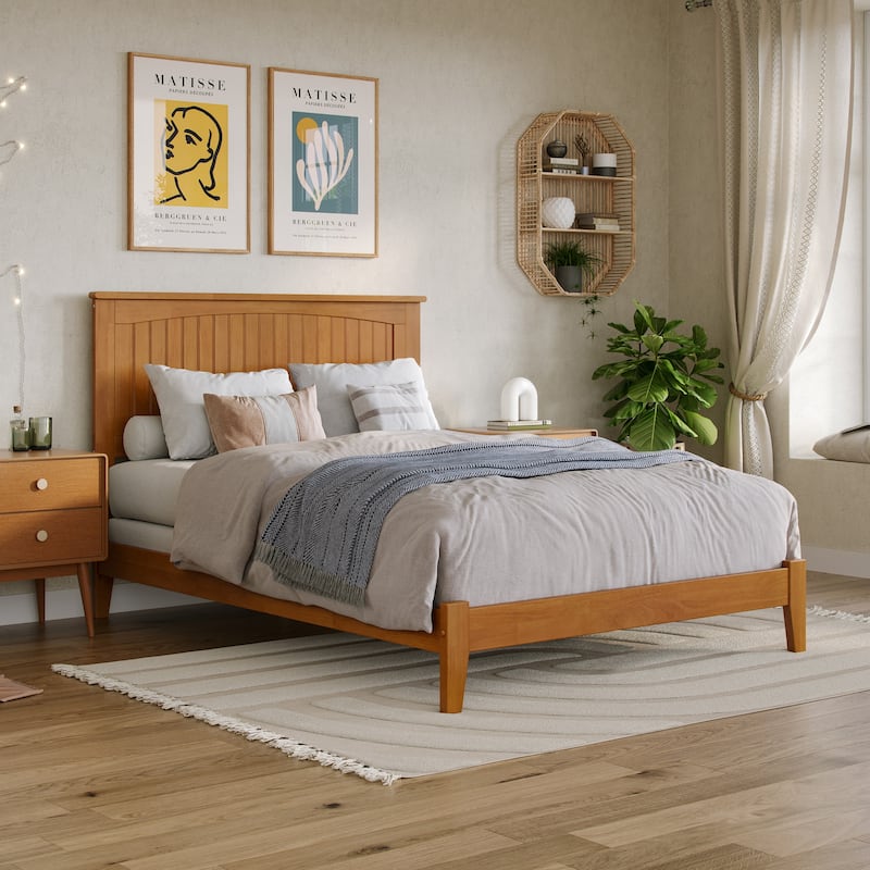 AFI, Nantucket Foundation Bed with Attachable USB Charger - Light Toffee - Full