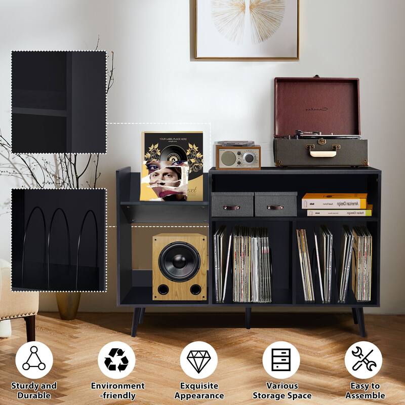 Large record player stand/record storage cabinet/CD cabinet