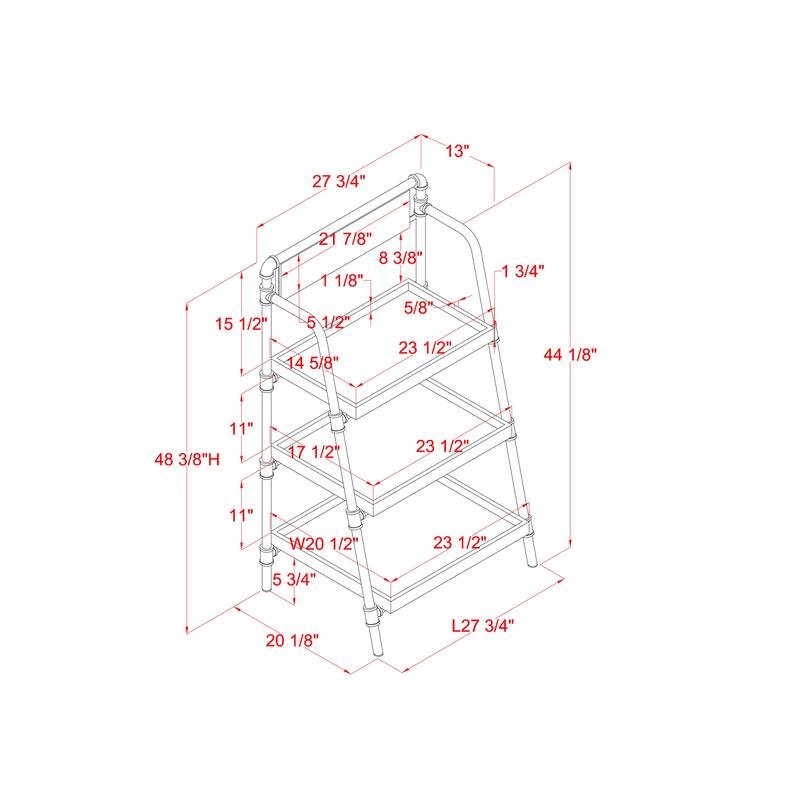 Pham Industrial Brown Metal Display Bookshelf by Furniture of America