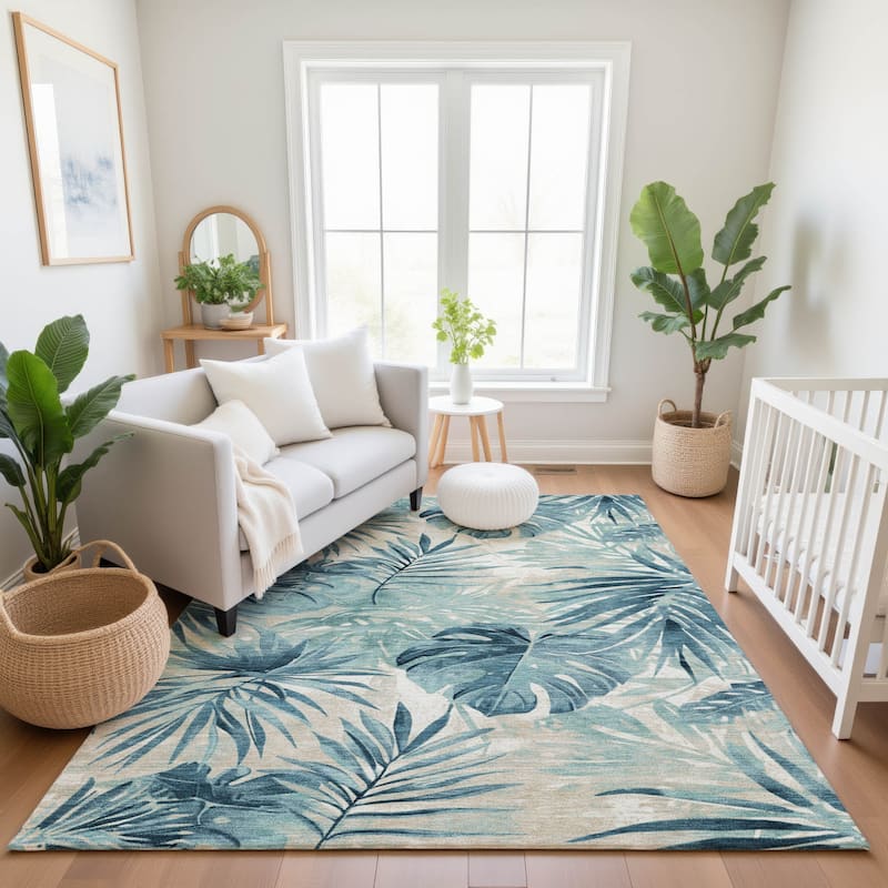 Premium Washable Super Soft Tropical Floral Mayfield Rug