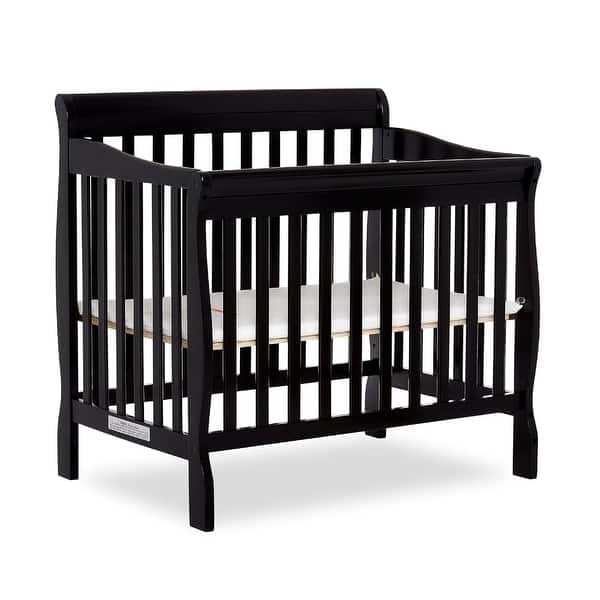 slide 2 of 8, Dream On Me Aden Convertible 4-in-1 Mini Crib Black