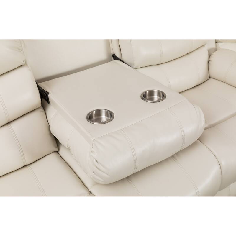 Donivi LED Faux Leather Reclining Sectional With Speakers