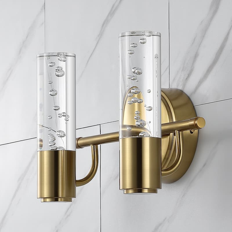 Alain Minimalist Modern Bubble Acrylic/Iron Integrated LED Vanity Light, by JONATHAN Y