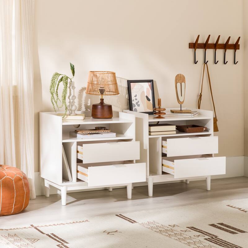 Middlebrook Modern Gallery-Top Solid Wood Nightstand (Set of 2)