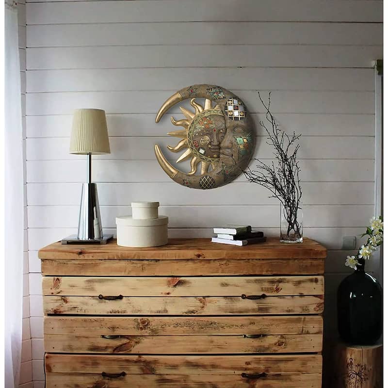 Q-Max Mosaic Sun and Moon Wall Decor