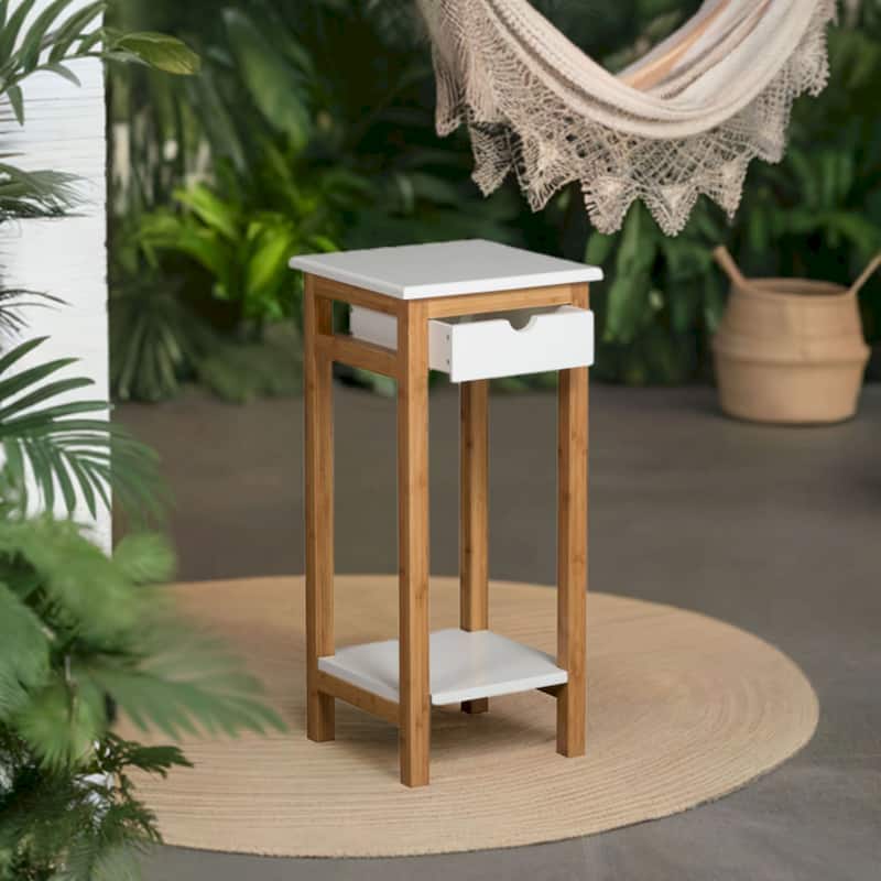 2 Tier Solid Bamboo Frame Plant Stand