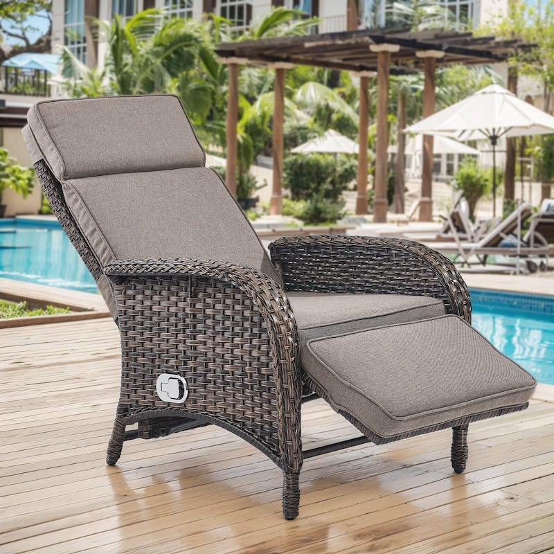 Outdoor Chaise Lounge Chair Adjustable 6-Position