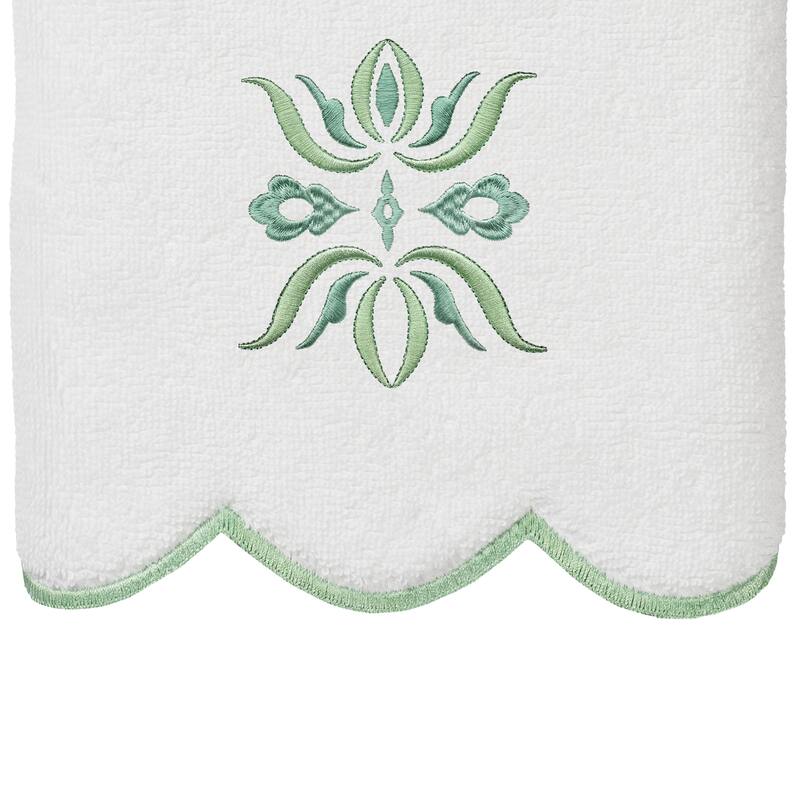 Authentic Hotel and Spa 100% Turkish Cotton FLOWER CREST Scallop Towel Collection