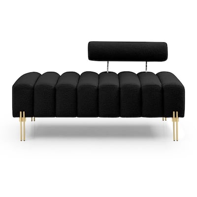 53.2" W Modern Upholstered Entryway Bench with Gold Metal Legs