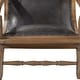 preview thumbnail 14 of 18, Dark Brown Leather Handmade Upholstered Room Accent Chair with Ottoman with Scrolled Wood Arms and Arched Legs