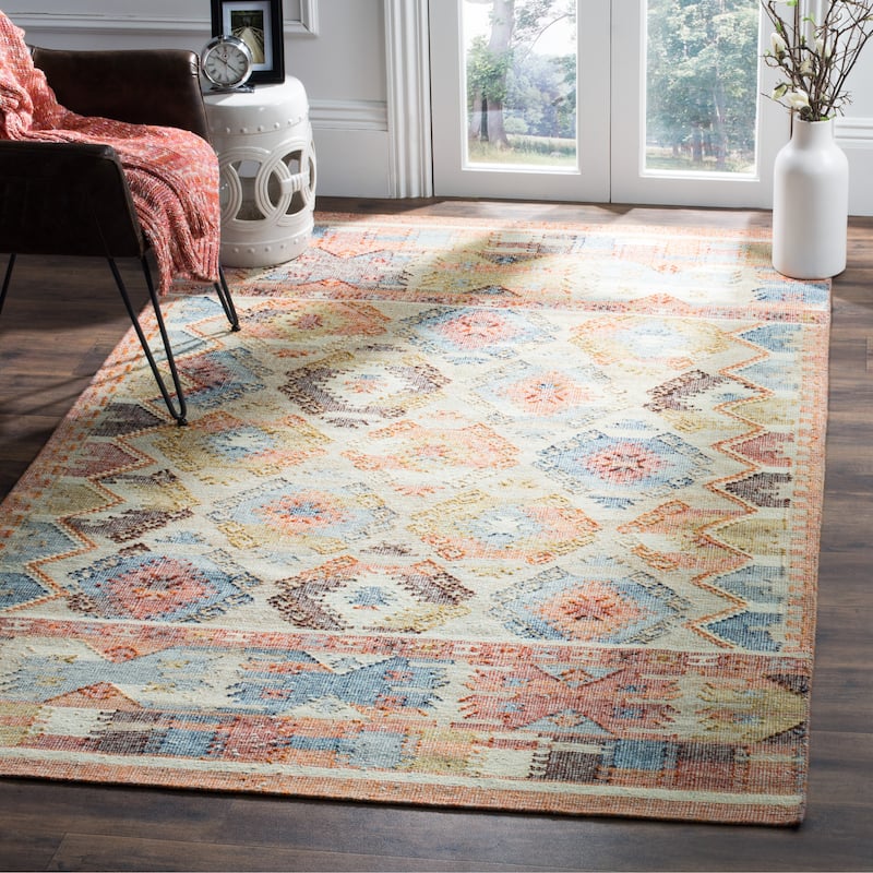 SAFAVIEH Handmade Canyon Erato Boho Tribal Wool Rug - 5' x 8' - Red/Blue/Multi