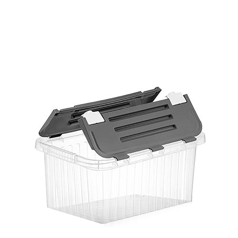 10 L Storage Container with Hinged Lid - 7" H x 15" W x 10" D