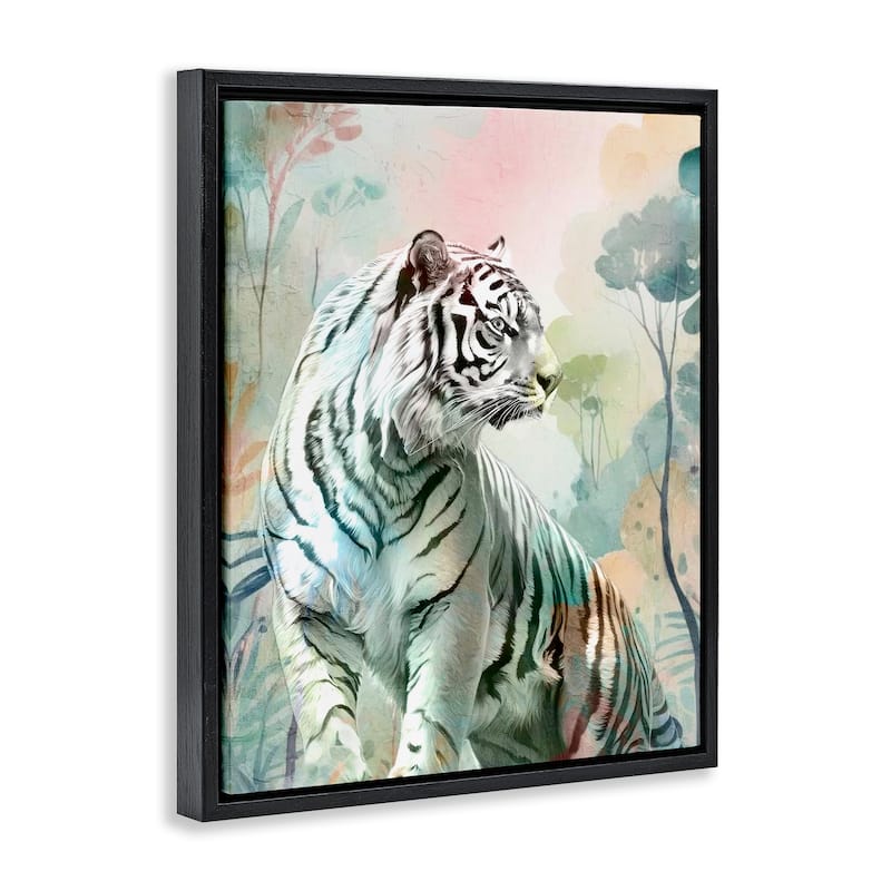 Stupell Soft Gazing Tiger Framed Floater Canvas Wall Art Design By Kim Allen