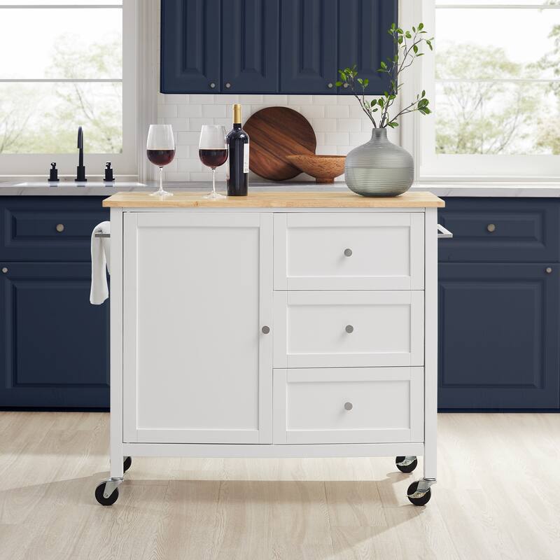 Crosley Soren Wood Top Kitchen Island/Cart - 18"d x 42.13"w x 37.5"h