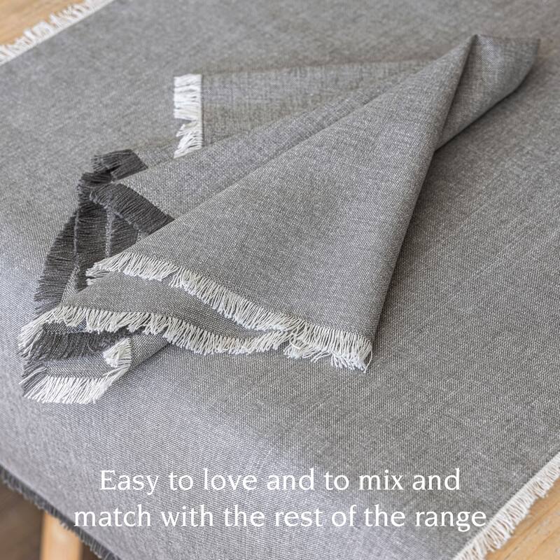 over&back Woven Frayed Chambray Cotton Cloth Napkins - Machine Washable - Set of 4