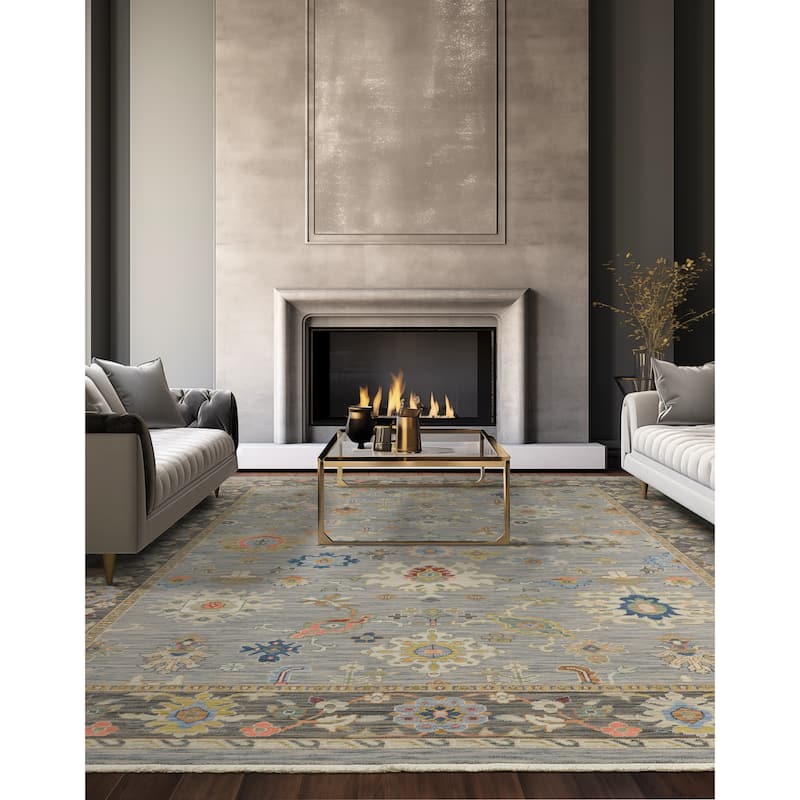 Style Haven Lawson Traditional Classic Wool Fringe Edge Area Rug - 5' 3" x 7' 6" - Blue/ Multi - Rectangle