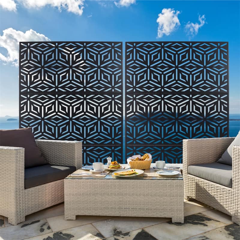 Outdoor & Indoor Privacy Screen Metal Privacy Screen 76" H×48" W