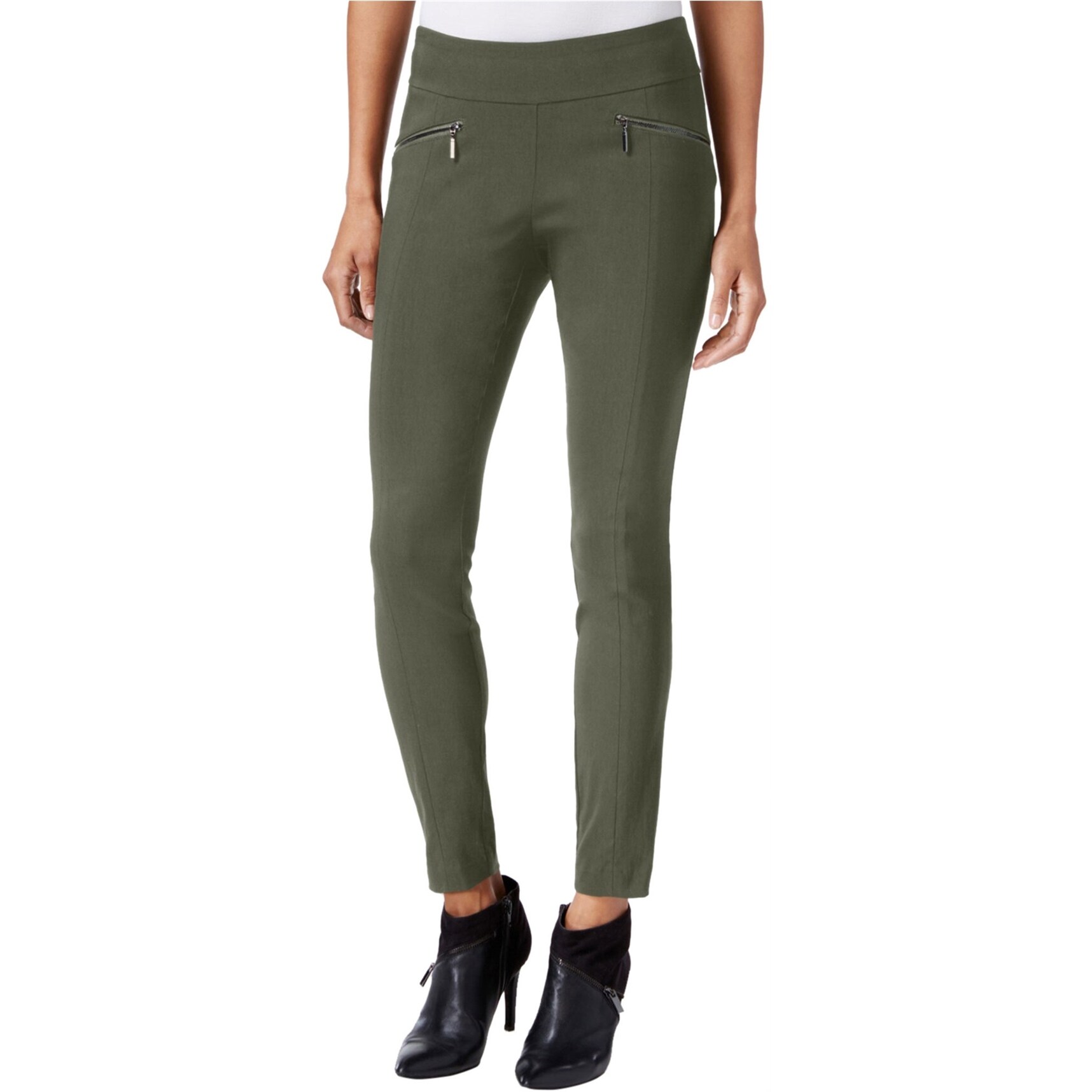 green zipper pants